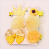New 5pcs kids girl hair Accessories flower Bowknot Hairpin children star Cartoon crown hair clips Barrette headwear Q-2