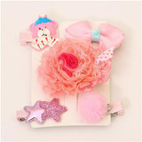 New 5pcs kids girl hair Accessories flower Bowknot Hairpin children star Cartoon crown hair clips Barrette headwear Q-2