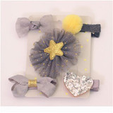 New 5pcs kids girl hair Accessories flower Bowknot Hairpin children star Cartoon crown hair clips Barrette headwear Q-2