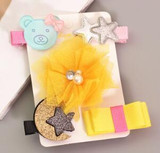 New 5pcs kids girl hair Accessories flower Bowknot Hairpin children star Cartoon crown hair clips Barrette headwear Q-2