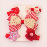 New 5pcs kids girl hair Accessories flower Bowknot Hairpin children star Cartoon crown hair clips Barrette headwear Q-2
