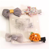 New 5pcs kids girl hair Accessories flower Bowknot Hairpin children star Cartoon crown hair clips Barrette headwear Q-2