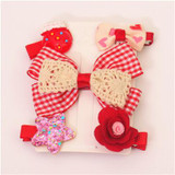 New 5pcs kids girl hair Accessories flower Bowknot Hairpin children star Cartoon crown hair clips Barrette headwear Q-2