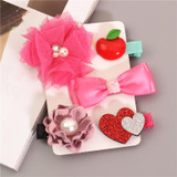 New 5pcs kids girl hair Accessories flower Bowknot Hairpin children star Cartoon crown hair clips Barrette headwear Q-2