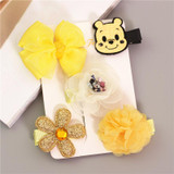 New 5pcs kids girl hair Accessories flower Bowknot Hairpin children star Cartoon crown hair clips Barrette headwear Q-2