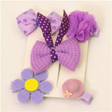 New 5pcs kids girl hair Accessories flower Bowknot Hairpin children star Cartoon crown hair clips Barrette headwear Q-2
