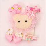 New 5pcs kids girl hair Accessories flower Bowknot Hairpin children star Cartoon crown hair clips Barrette headwear Q-2