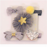 New 5pcs kids girl hair Accessories flower Bowknot Hairpin children star Cartoon crown hair clips Barrette headwear Q-2