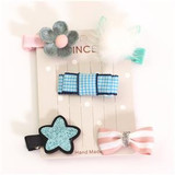 New 5pcs kids girl hair Accessories flower Bowknot Hairpin children star Cartoon crown hair clips Barrette headwear Q-2