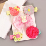 New 5pcs kids girl hair Accessories flower Bowknot Hairpin children star Cartoon crown hair clips Barrette headwear Q-2