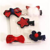 New 5pcs kids girl hair Accessories flower Bowknot Hairpin children star Cartoon crown hair clips Barrette headwear Q-2