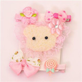 New 5pcs kids girl hair Accessories flower Bowknot Hairpin children star Cartoon crown hair clips Barrette headwear Q-2