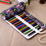 New 48 Holes Canvas Wrap Roll Up Pencil Bag Pen Case Holder Storage Pouch Alloggiamento Della Spazzola Logement Brush Hot