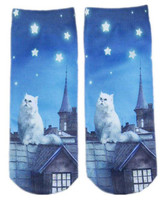 New 3D Printed Cotton Skeleton socks Bone short Women socks Terror novelty socks Animal cat Cute funny Low Cut Ankle Socks men