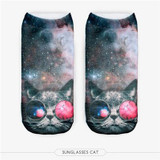 New 3D Printed Cotton Skeleton socks Bone short For Women socks Terror novelty Animal cat Cute funny Low Cut Ankle Sock men W027