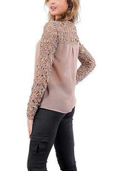New 2017 Woman Blouse Lace Chiffon Women Clothing Tops And Blouses Fashion Blusas Feminina Plus Size Vintage lace chiffon blouse