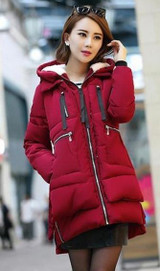 New 2017 Winter Women Wadded Jacket Red Female Outerwear Plus Size 3XL Thickening Casual Down Cotton Wadded Coat Women Parkas
