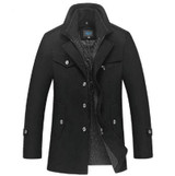New 2017 Winter Wool Coat Slim Fit Jackets Fashion Outerwear Warm Man Casual Jacket Overcoat Pea Coat Plus Size M-XXXXL