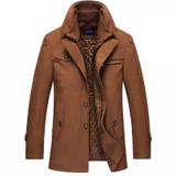 New 2017 Winter Wool Coat Slim Fit Jackets Fashion Outerwear Warm Man Casual Jacket Overcoat Pea Coat Plus Size M-XXXXL