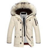 New 2017 winter thick jacket men down coat white duck down jacket with fur hood removable parka men coat warm jacket 175wy