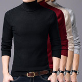 New 2017 winter mens turtleneck warm sweater high collar elastic male thick sweater pullover