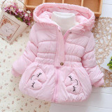 New 2017 Winter kids baby snowsuit Rabbit Cartoon baby girl snowsuit Hooded Warm baby girl clothes snowsuits