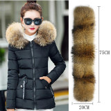 New 2017 Winter Jacket Women Real Large Raccoon Fur Collar Slim Women Coats Female Women's Jackets Warm High Quality #E939
