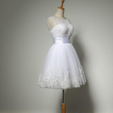 New 2017 White Short Wedding Dresses The Brides Sexy Lace Wedding Dress Bridal Gown Plus Size Ivory vestido de noiva Real Sample
