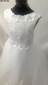 New 2017 White Ball Gown Flower Girl Dresses For Wedding Tulle Butterfly First Communion Dresses Girl Pageant Gown F301
