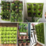 Wall-Mounted Vertical Garden with Pockets Planting Bags Wall-Mounted Vertical Garden with Pockets Planting Bags