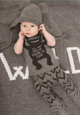 New 2017 summer style infant clothes baby clothing sets boy cotton  little monsters short sleeve 2pcs baby girl clothes