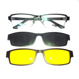 New eyeglasses frame magnet clip optical frame+2 polarized clips for sunglasses male sunglasses day night vision goggles