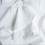 New elegant Ruffles shirt women OL formal slim stand collar short sleeve chiffon blouse office ladies work wear plus size tops