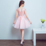 New Elegant Beaded Light Pink Short Cocktail Dresses Formal Occasion Party Gowns Robe De Cocktail 2016