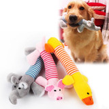 New Dog Toys Pet Puppy Chew Squeaker Squeaky Plush Sound Duck Pig Elephant For Dog Toys Knot Rope 3 Designs
