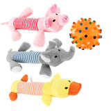 New Dog Toys Pet Puppy Chew Squeaker Squeaky Plush Sound Duck Pig & Elephant Toys 4 Style Dog Toys