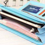 New Designer Leather Wallets Women Brand Red Zipper Long Coin Purses Money Bags Credit Card Holders Clutch Phone Wallets Female
