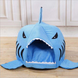 New Design Pet Products Warm Soft Dog House Pet Sleeping Bag Shark Dog Kennel Cat Bed With Removable Mat Cat House