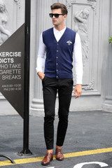 New design mens autumn cashmere sweater vest fashion plaid sleeveless sweater man argyle v-neck wool sweater cardigan