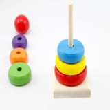 New Design Kids Baby Toy Wooden Stacking Ring Tower Educational Toys Rainbow Stack Up Learning Education Building Blocks