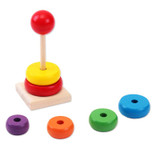 New Design Kids Baby Toy Wooden Stacking Ring Tower Educational Toys Rainbow Stack Up Learning Education Building Blocks