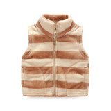 New Children Boys Girls Vest Cotton Stripe Children Down Coat Vests Baby Boys Girls Waistcoat Fashion Zipper Kids Vest Outerwear