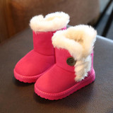 New Children Boots Winter Baby Boys Girls Snow Boots Buckle Plush Kids Winter Shoes Girls Fashion Ankle Booties Baby Warm Shoes