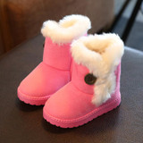New Children Boots Winter Baby Boys Girls Snow Boots Buckle Plush Kids Winter Shoes Girls Fashion Ankle Booties Baby Warm Shoes