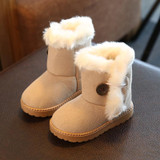 New Children Boots Winter Baby Boys Girls Snow Boots Buckle Plush Kids Winter Shoes Girls Fashion Ankle Booties Baby Warm Shoes