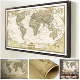 Nostalgia Style Global Map Wall Stickers Vintage Retro Kraft Paper World Map Antique Poster Wall Sticker Home Decora 69*51.5cm