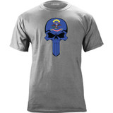 North Dakota Flag Skull T-Shirt