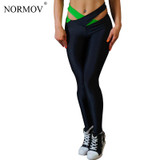 NORMOV Women Sexy Push Up Leggings Fashion Cross Waist Black Workout Legging Women Polyester Bodybuilding Jeggings S-XL 3 Colors