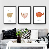 Nordic style Modern minimalist Decorative painting of the living room children 's room painting home murals of cartoon animals