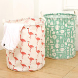 Nordic Style Flamingo Cotton Folding Laundry Baskets Dirty Clothes Storage Large Basket For Toy Clothes Sundries Storage Box